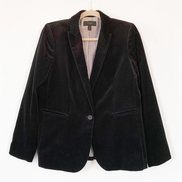 J. Crew Jackets & Blazers - J.Crew Parke Velvet Blazer in Size 12 Black $198